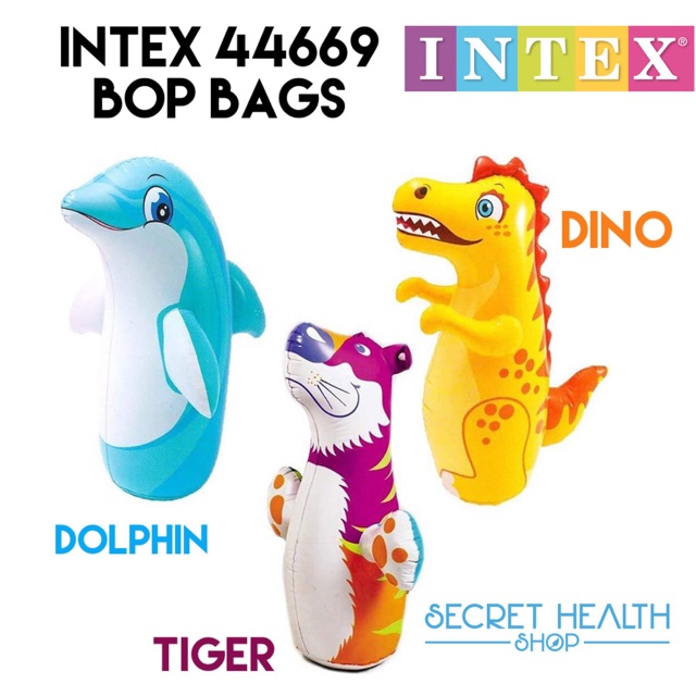 Intex 44669 Bop Bags Toys Samsak Sansak Boxing Dino Tiger Dolphin