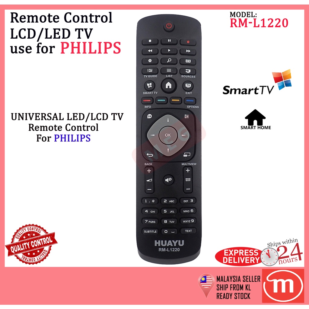 PHILIPS LCD LED TV REMOTE CONTROL SMART TV REPLACEMENT HUAYU RM