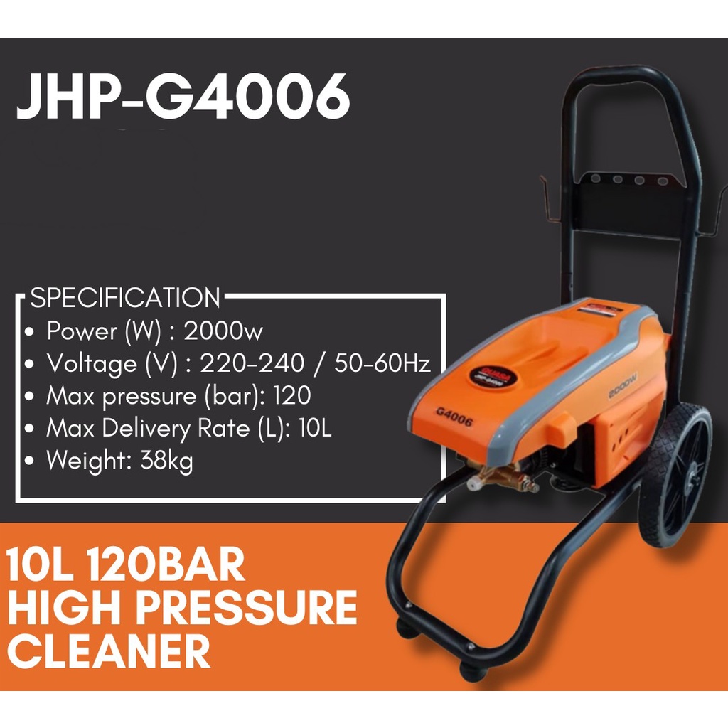 JHP G4006 QUASA 10L 120bar High Pressure Cleaner W Induction Motor