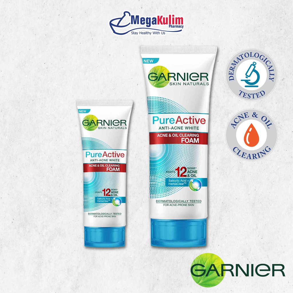 Garnier Pure Active Anti Acne White Foam 50mL 100mL Shopee Malaysia