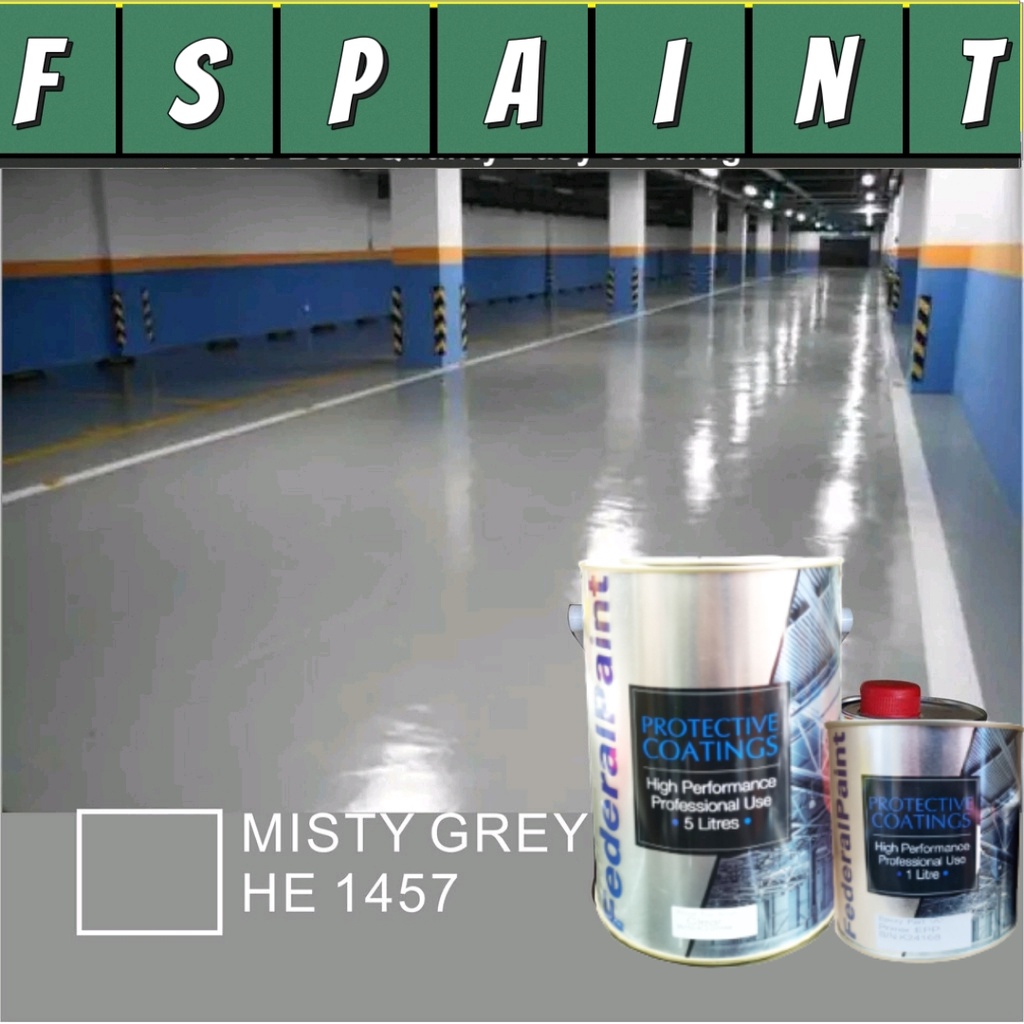 Misty Grey L Heavy Duty Epoxy Federal Paint Waterproof Floor