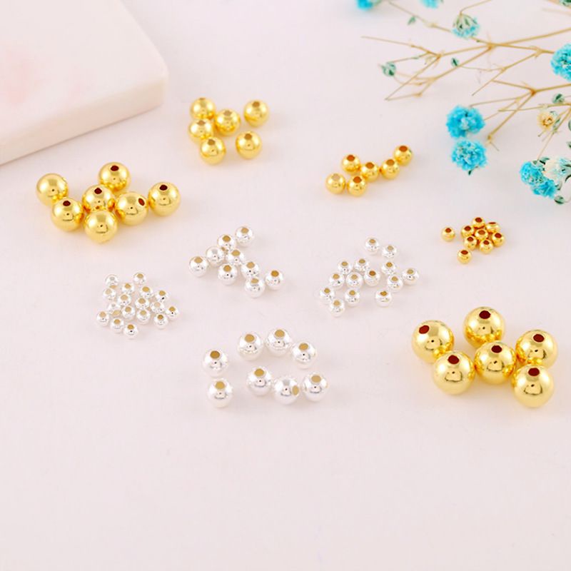 K Mm Gold Round Spacer Beads Ball End Seed Metal Beads