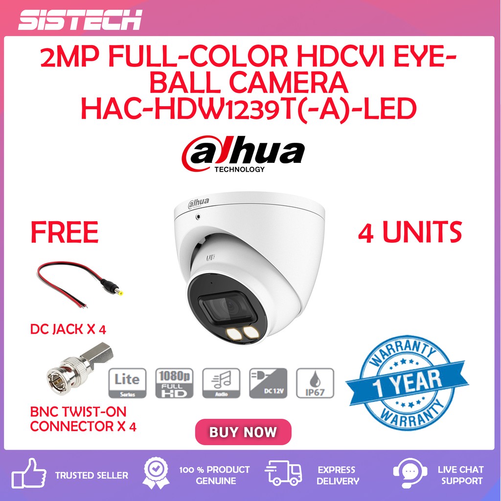 New Dahua Mp Full Color Hdcvi Eyeball Indoor Outdoor Bullet Camera