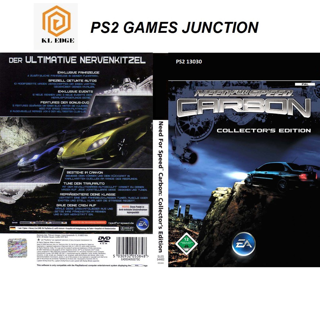 PS2 Game Need For Speed Carbon Collector Edition Dvd Games