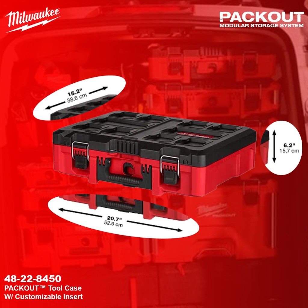 MIlwaukee PACKOUT Tool Case W Foam Insert 48 22 8450 Shopee Malaysia