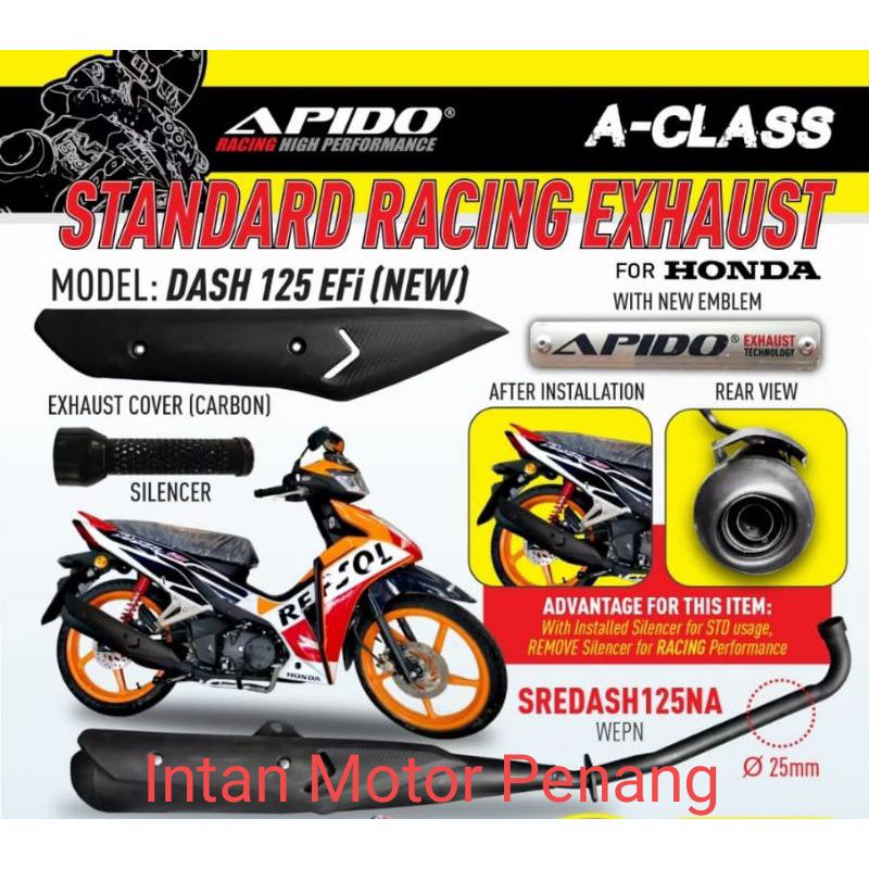 Apido A Class Standard Racing Exhaust Honda Wave I Future Fi Dash