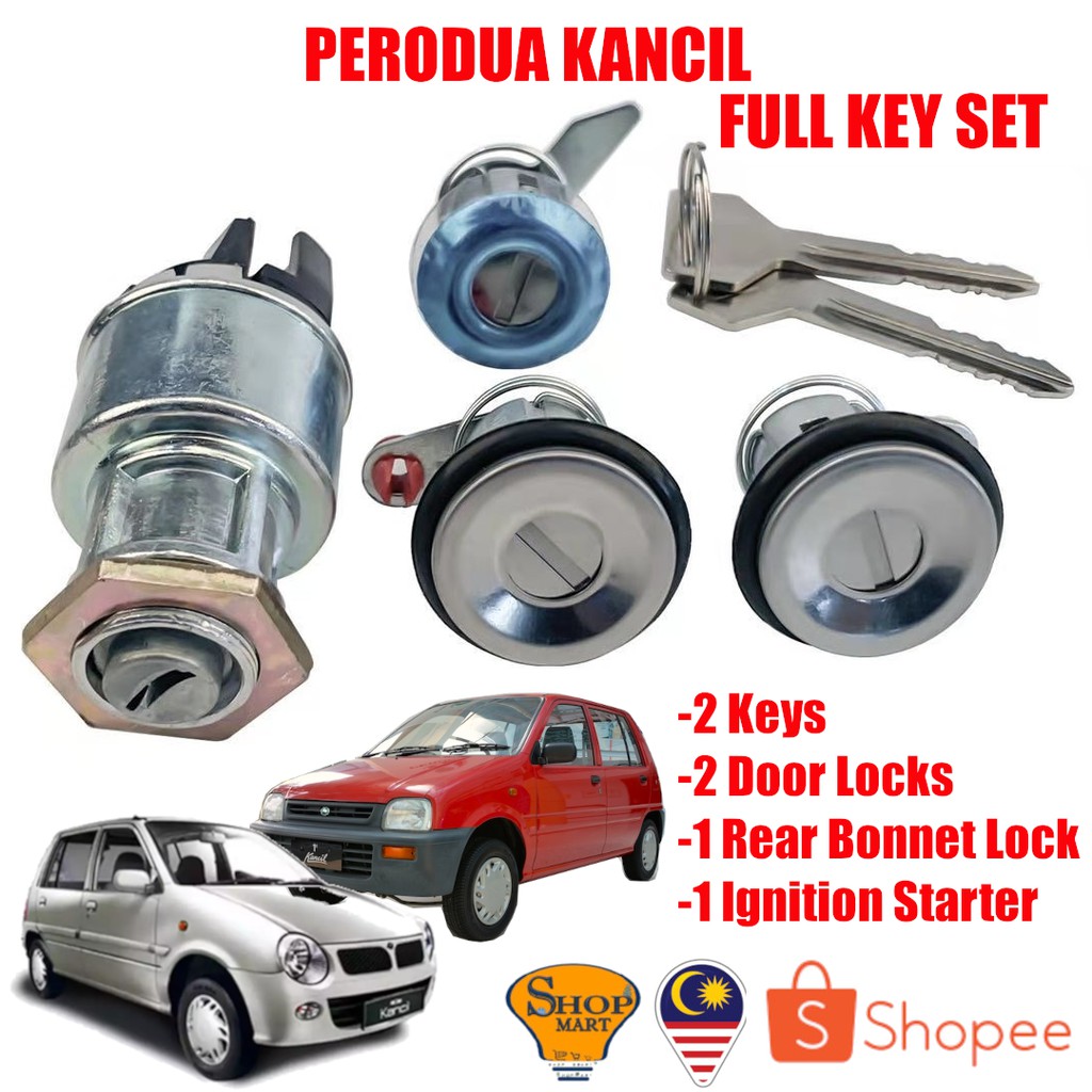 Perodua Kancil Key Set Starter Full Set Door Lock Bonnet Lock Ignition