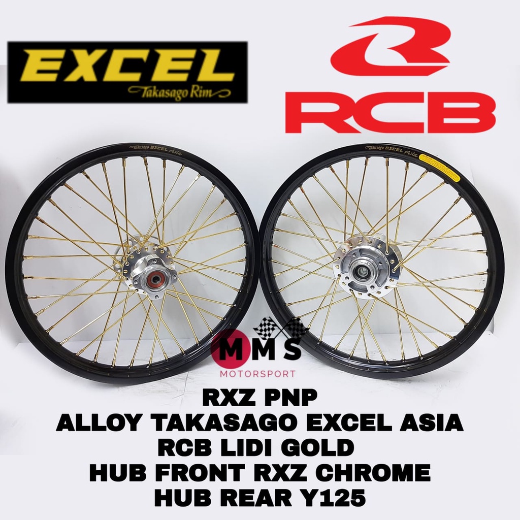 Rxz Set Takasago Excel Asia X Black Rcb Lidi Gold Hub Chrome Rxz