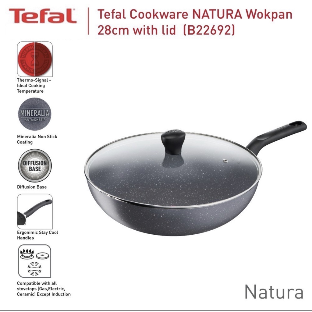 Tefal Cookware Natura Wokpan Cm Cm B B Shopee Malaysia