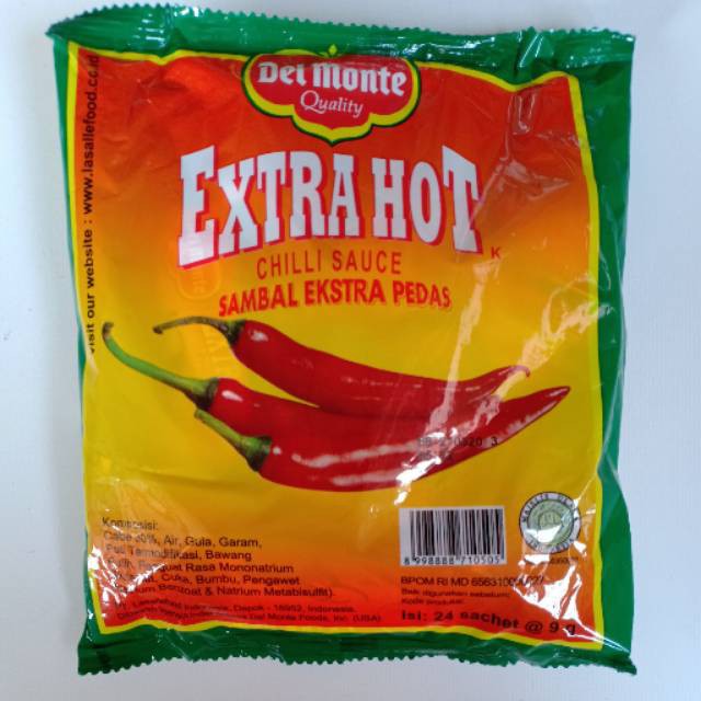 DelMonte Extra Hot Chili Sauce Sachet Del Monte Chilli Extra Hot