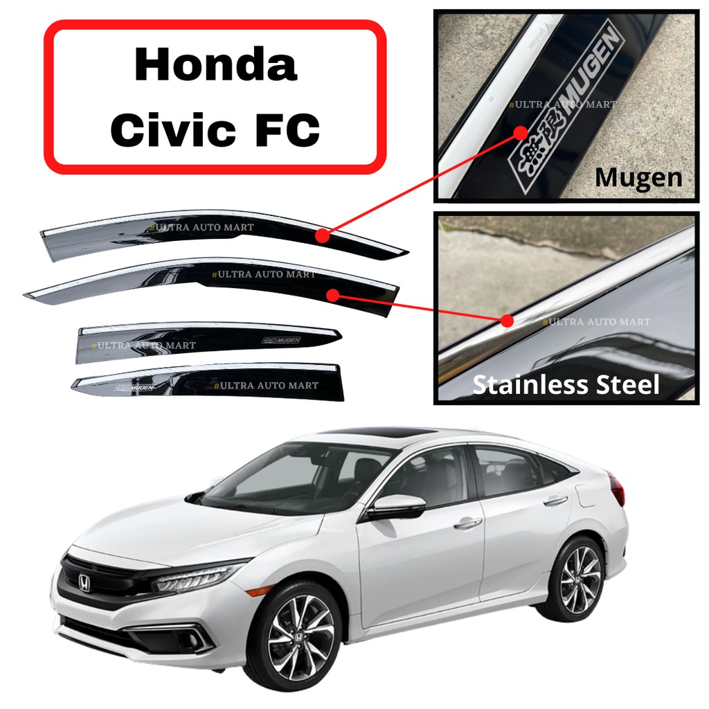 Honda Civic Fc Mugen Pcs Car Door Window Wind Visor Moulding Sun