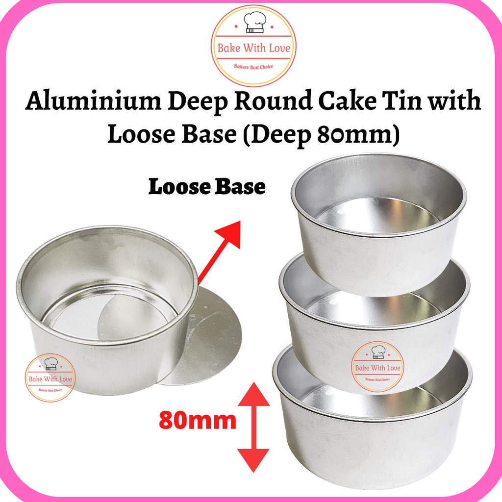 Inch Aluminium Deep Round Cake Tin Mould With Loose Base Deep