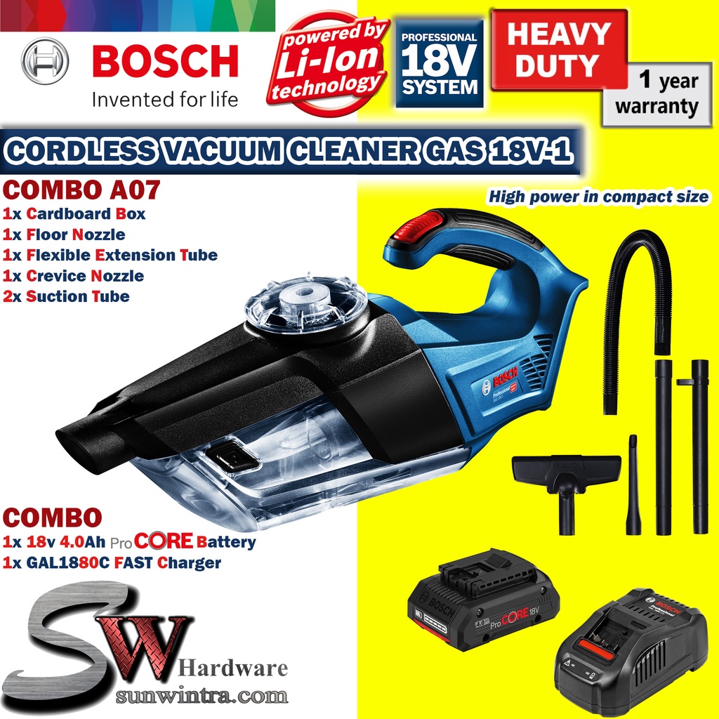 COMBO Bosch GAS18V 1 Professional Cordless Vacuum Cleaner SOLO Or