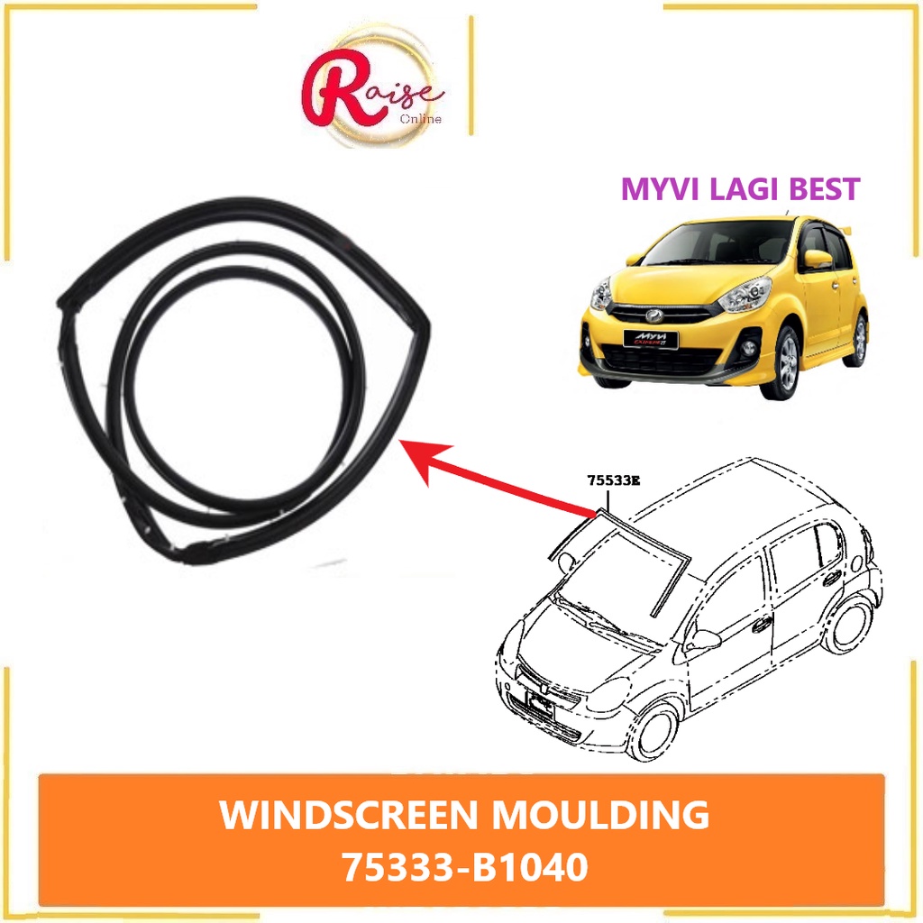 Windscreen Moulding Front Perodua Myvi Lagi Best Getah Cermin Besar