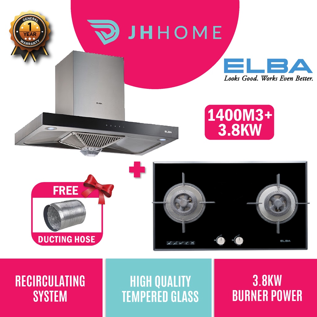 Combo Elba M H Cooker Hood Eh H St Built In Gas Hob Kw