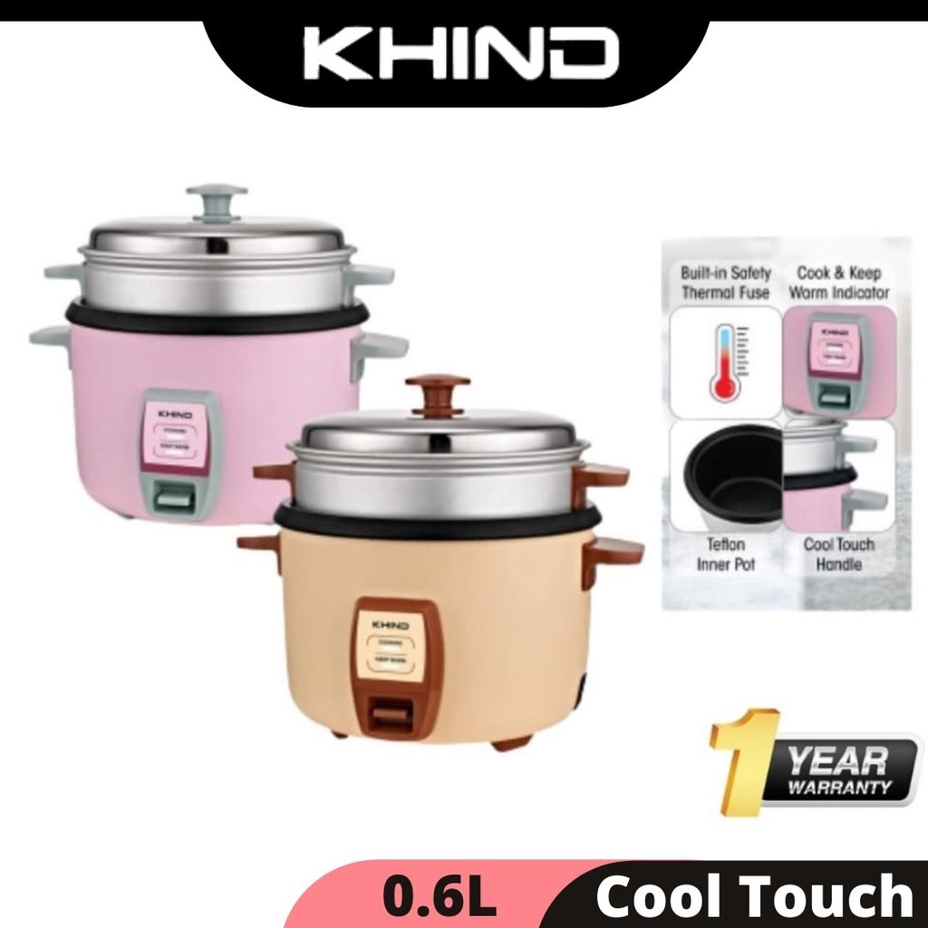 KHIND RC906T 0 6L Rice Cooker Periuk Nasi Light PINK Shopee Malaysia