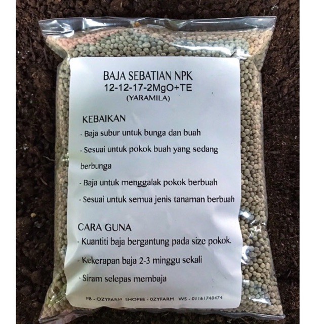 1 Kg Baja Paksa Bunga Dan Buah YaraMila NPK 12 12 17 2Mgo TE Shopee