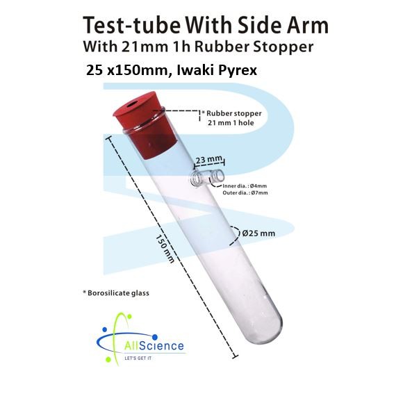 Test Tube With Rim With Side Arm X Mm Iwaki Pyrex Shopee Malaysia