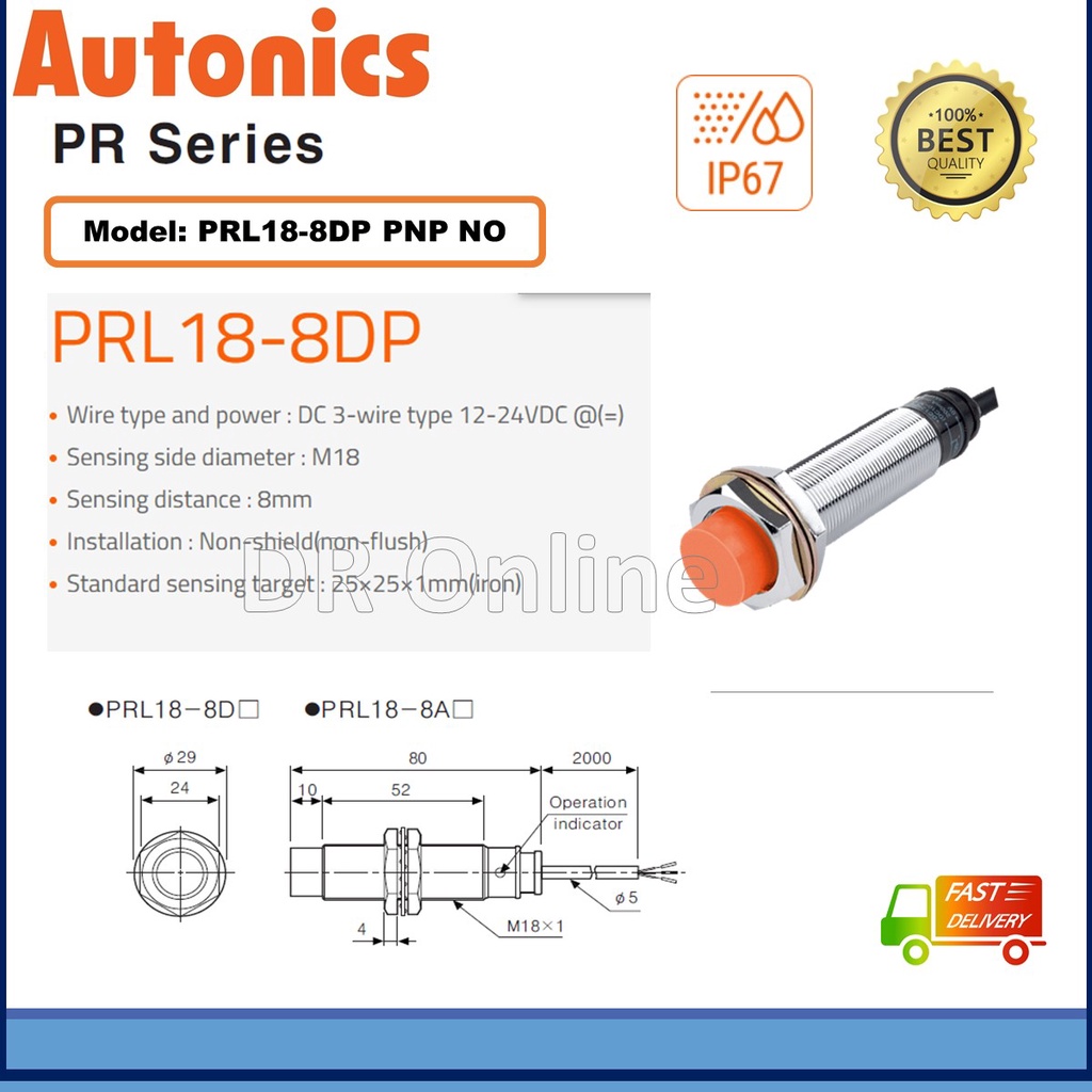 Autonics Proximity Sensor Prl Dp M Mm Dc Wire Vdc Pnp No