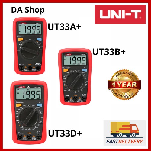 UNI T UT33A UT33B UT33D Palm Size Multimeter Shopee Malaysia