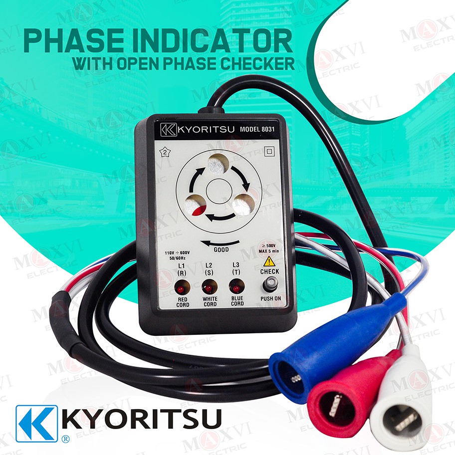 KYORITSU ORIGINAL 8031 PHASE INDICATOR WITH OPEN PHASE CHECKER