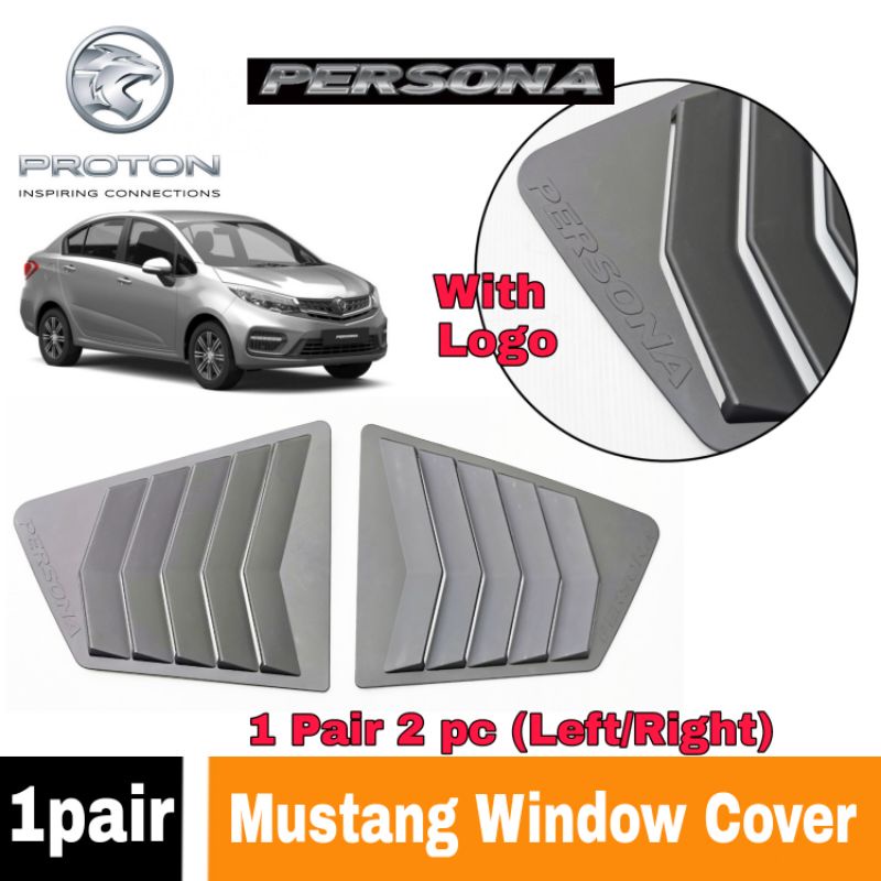 Mustang Window Triangle Cover Axia 2023 Alza Veloz Baru Perodua Carbon