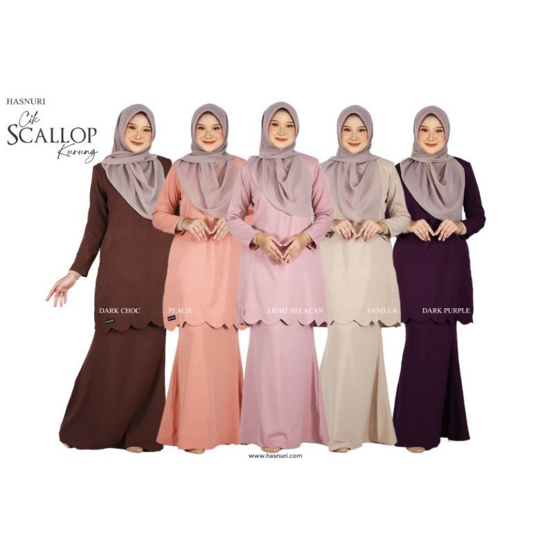 Baju Kurung Cik Scallop By Hasnuri HananKurungCloset Shopee Malaysia