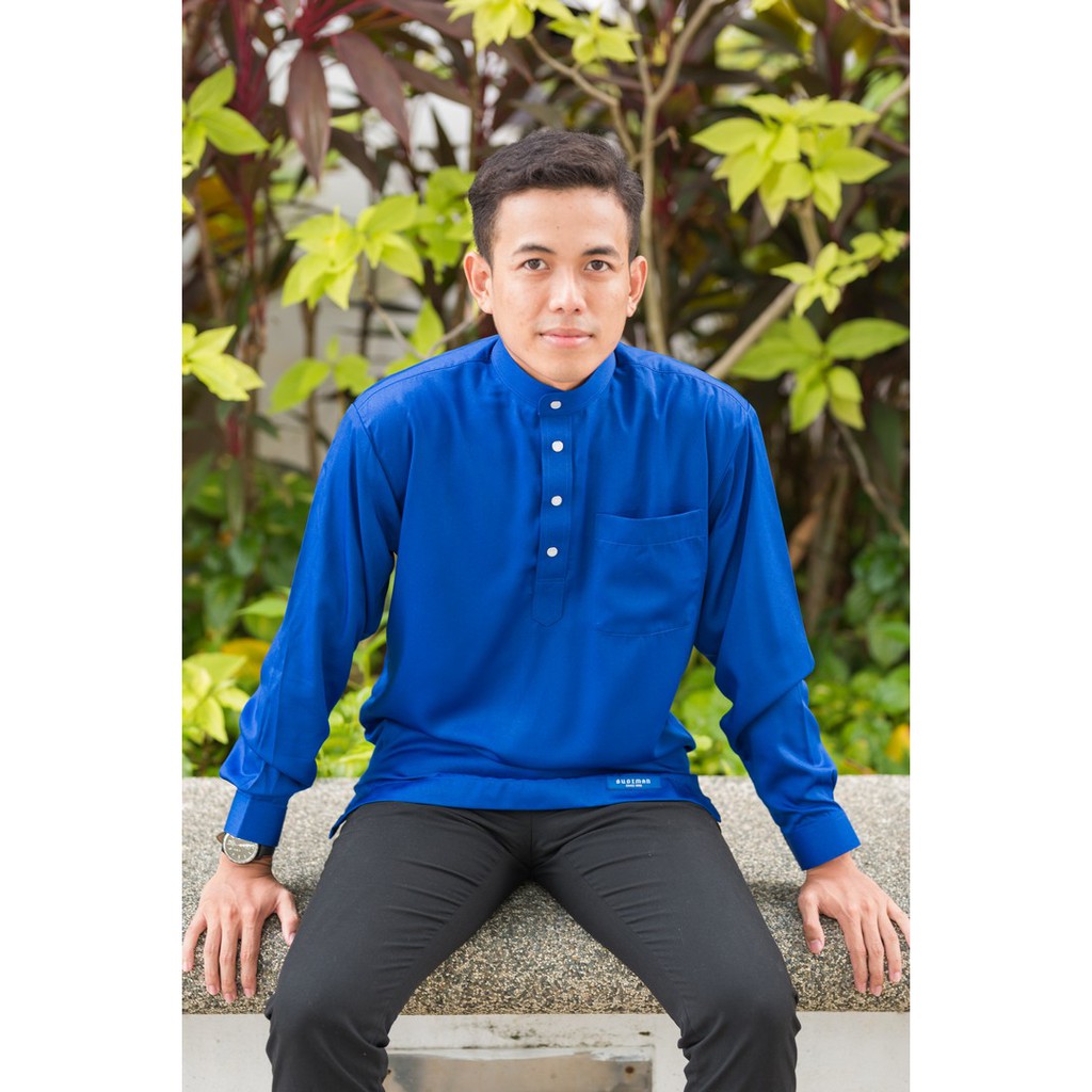 Sale Kurta Amir By Budiman Royal Blue Baju Kurta Biru Made In Malaysia