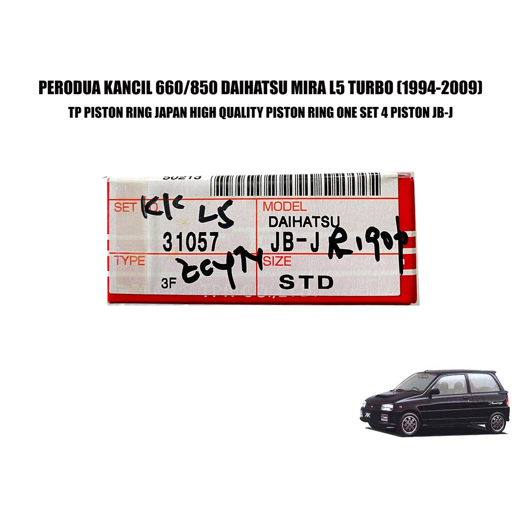 PERODUA KANCIL 660 850 DAIHATSU MIRA L5 TURBO 1994 2009 PISTON RING SET