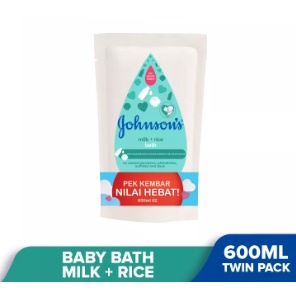 Johnson S Baby Bath Milk Rice 600ml Twin Pack Shopee Malaysia