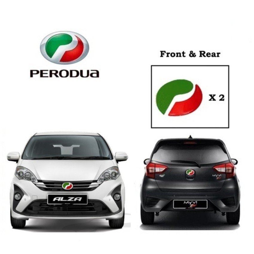 Logo Perodua Reflector Sticker Alza Axia Aruz Viva Bezza Myvi Red