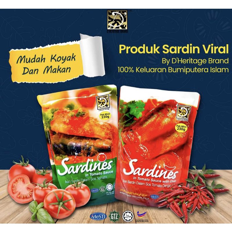 SARDIN VIRAL Ikan Sardin Dalam Sos Tomato Dengan Cili Sardines In