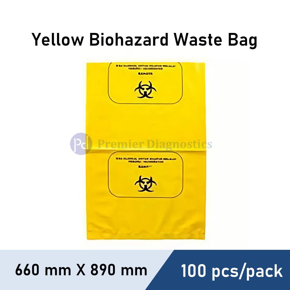 Yellow Biohazard Clinical Waste Plastic Bag Mm X Mm Pcs