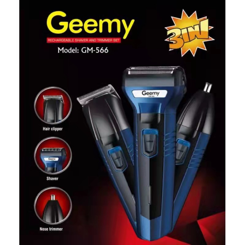 Geemy GM 566 3 In 1 Professional Rechargeable Cordless Hair Clipper