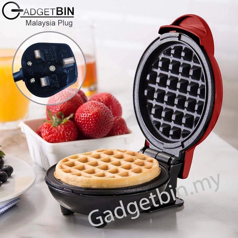 Pembakar Waffle Gadgetbin Mini Waffle Maker Non Stick Waffle Machine