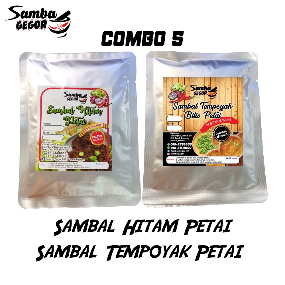 Ready To Eat Combo Sambal Hitam Sambal Hitam Petai Sambal Bunga