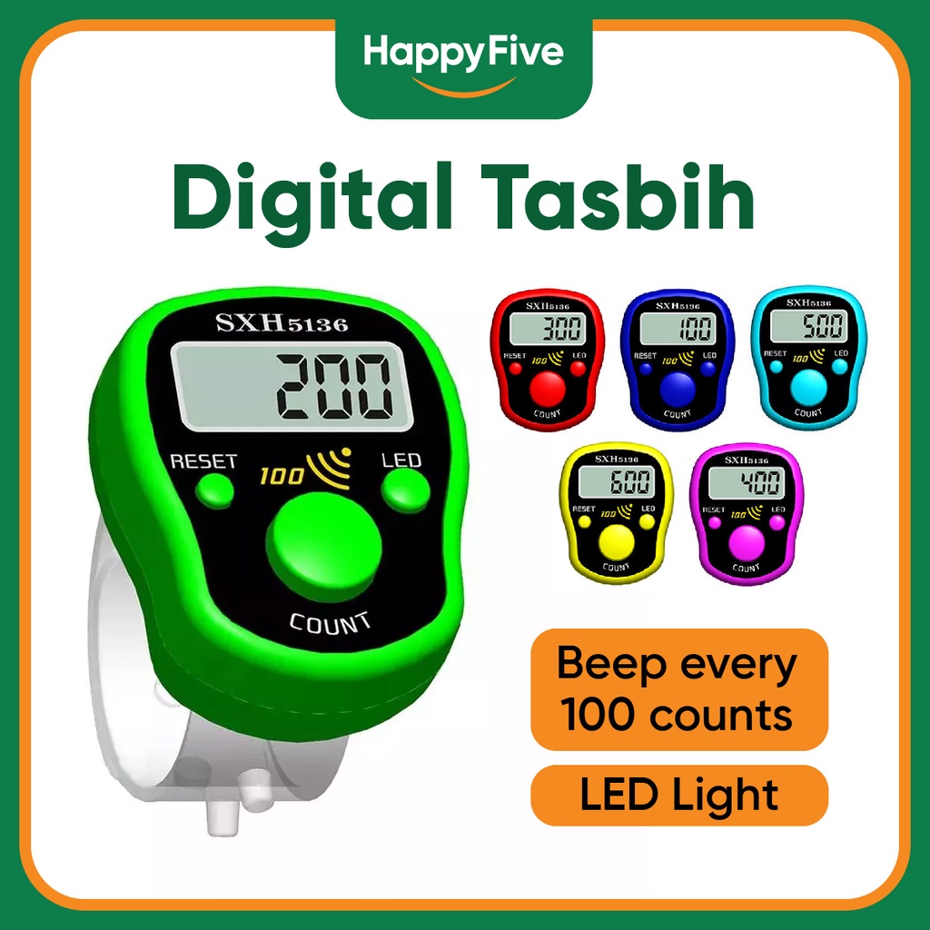 Digital Tasbih With Beep Sound Random Colour Zikir Islamic Led Tasbih