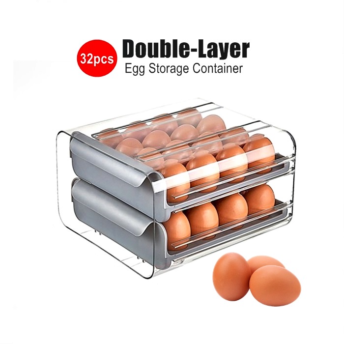 Egg Fresh Keeping Box Kitchen Refrigerator Double Layer Storage Egg