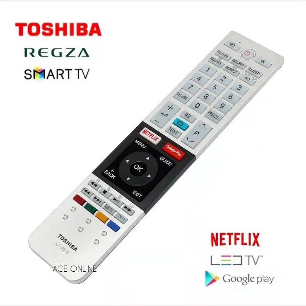 TOSHIBA LED LCD SMART TV Remote Control Replacement CT 8516 Compatible