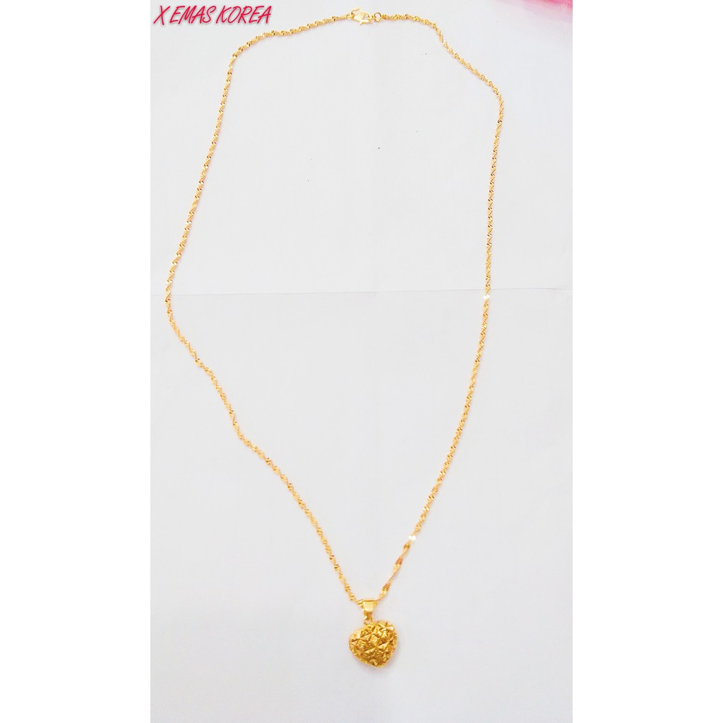 Rantai Leher Gila Gila Loket Love EMAS BANGKOK Necklace Shopee Malaysia