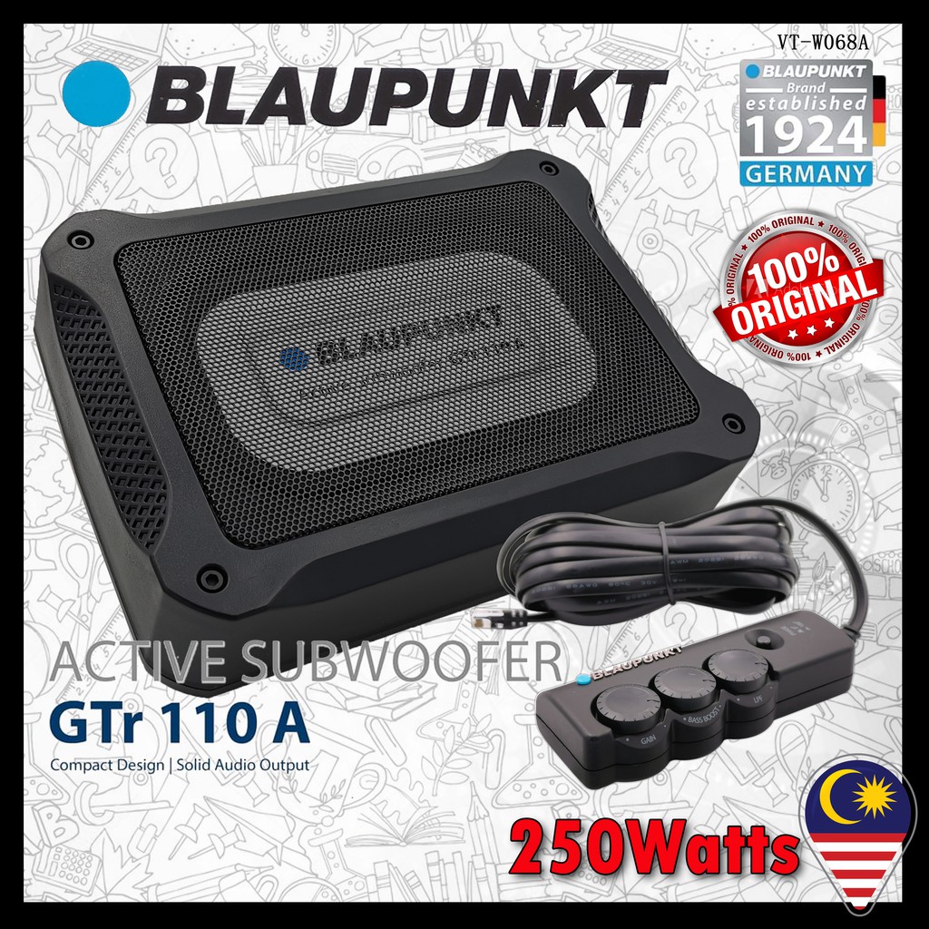 BLAUPUNKT GTr110A Car Underseat Active Subwoofer With Built In