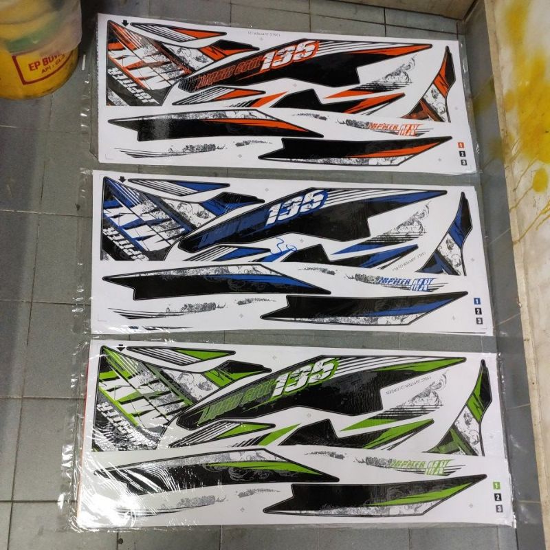 Stiker Sticker Body Stripe Cover Set Yamaha Lc V V V V V V