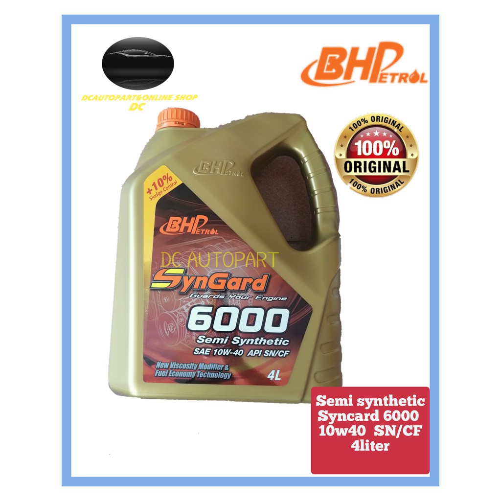 BHP SYNGARD 6000 4 LITER 10W40 SEMI SYNTHETIC ENGINE OIL Shopee Malaysia