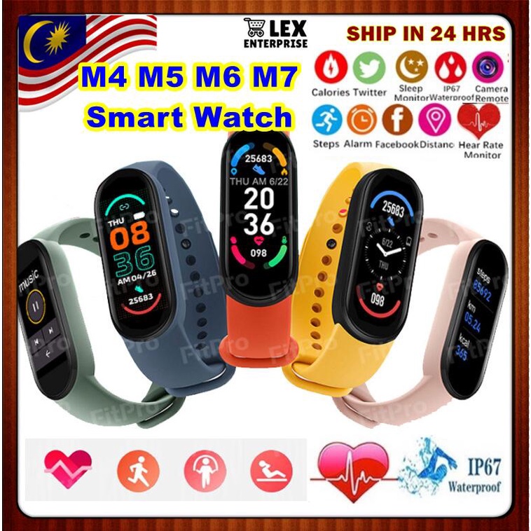 M4 M5 M6 M7 M8 Mi Band Smart Watch Heart Rate Blood Pressure Fitness