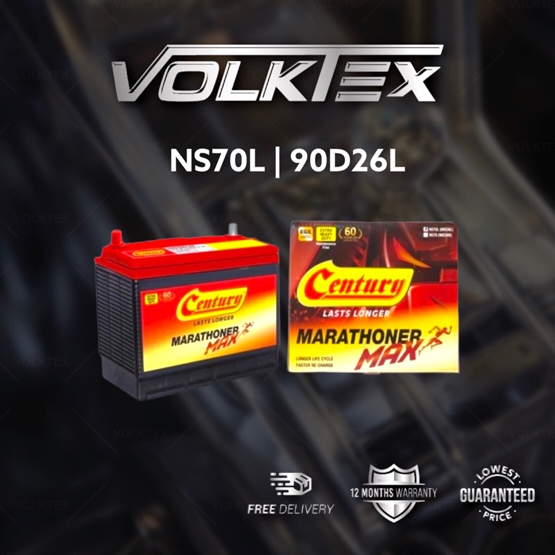 NS70L 90D26L Century Marathoner Max MF Car Battery Toyota Camry