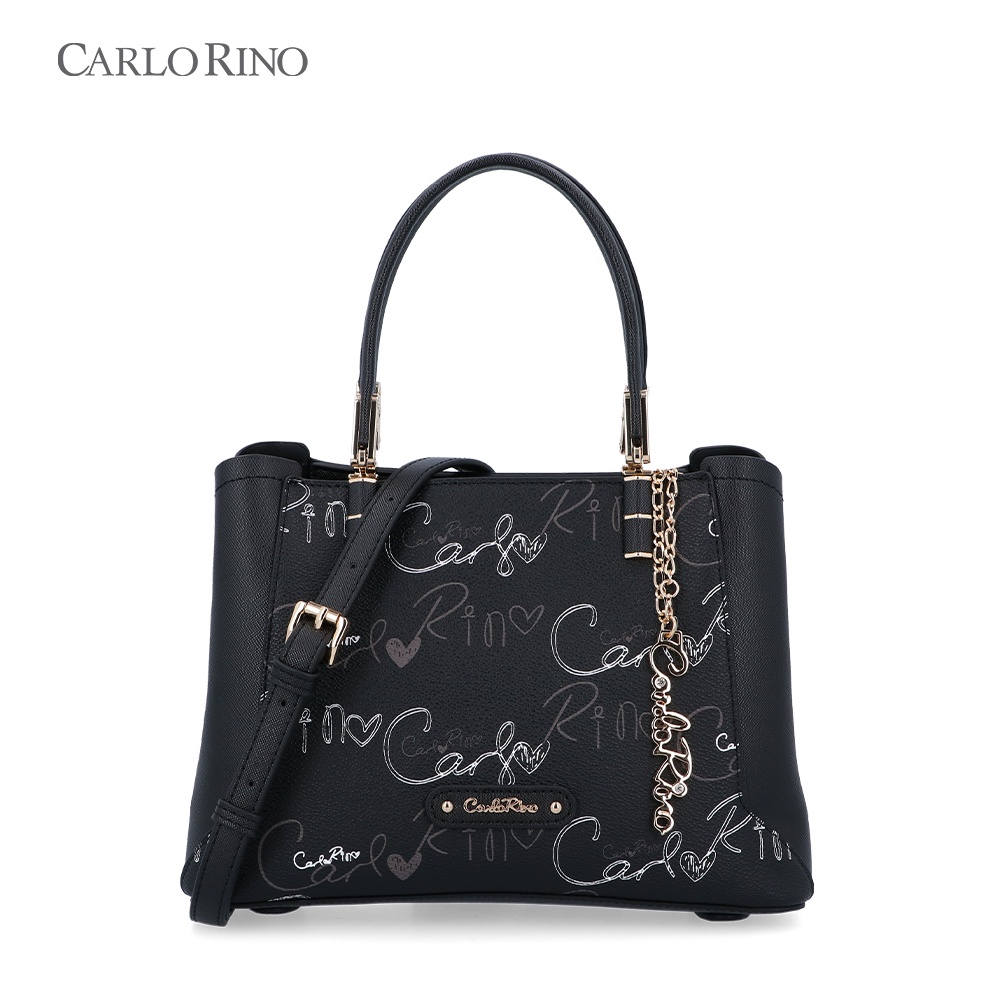 Carlo Rino Black Playful Dame Top Handle Bag Shopee Malaysia