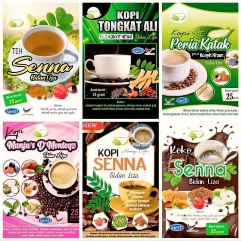 Kopi Teh Senna Oat Kurma Bidan Liza Sachet Shopee Malaysia