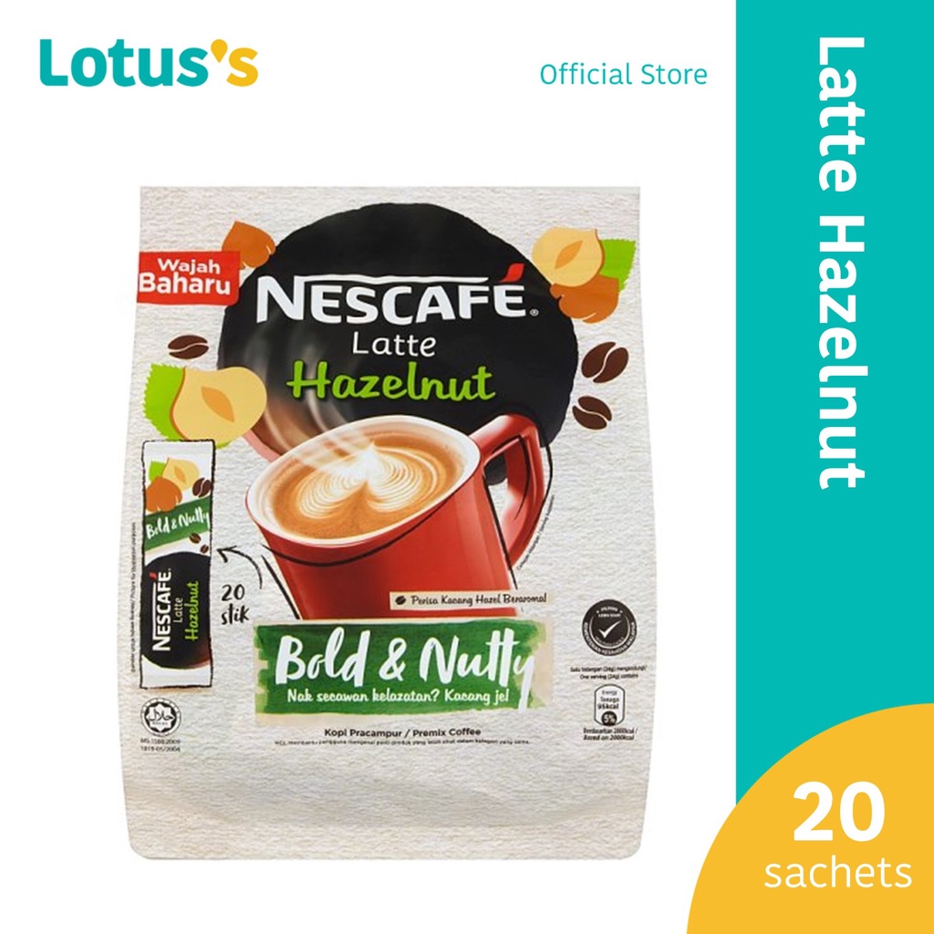 Nescafe Latte Hazelnut Premix Coffee 20 Sticks X 24G Shopee Malaysia