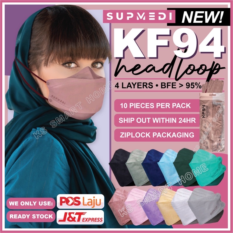 KF94 Mask Headloop 10pcs 4ply Mask Headloop SUPMEDI Face Mask Head Loop