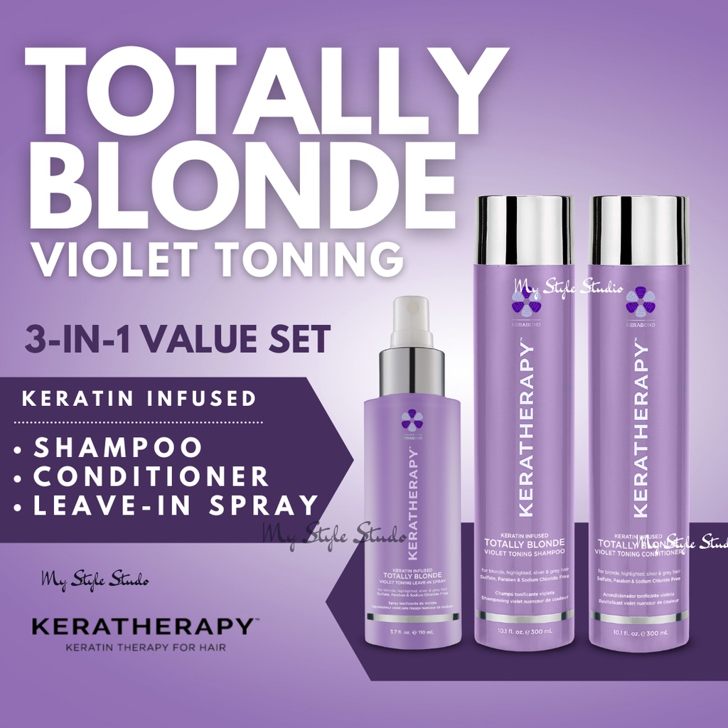 New Keratherapy Keratin Infused Totally Blonde Violet Toning Shampoo